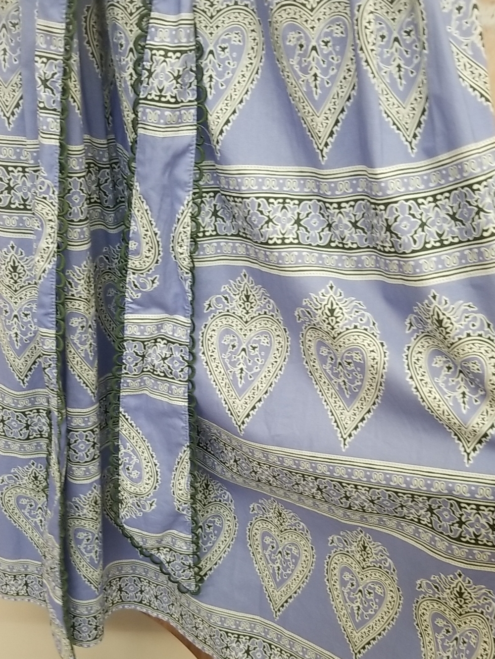 NWT Voy Blue and Cream Printed Maxi Dress with Waist Tie Size M - Picture 3 of 7